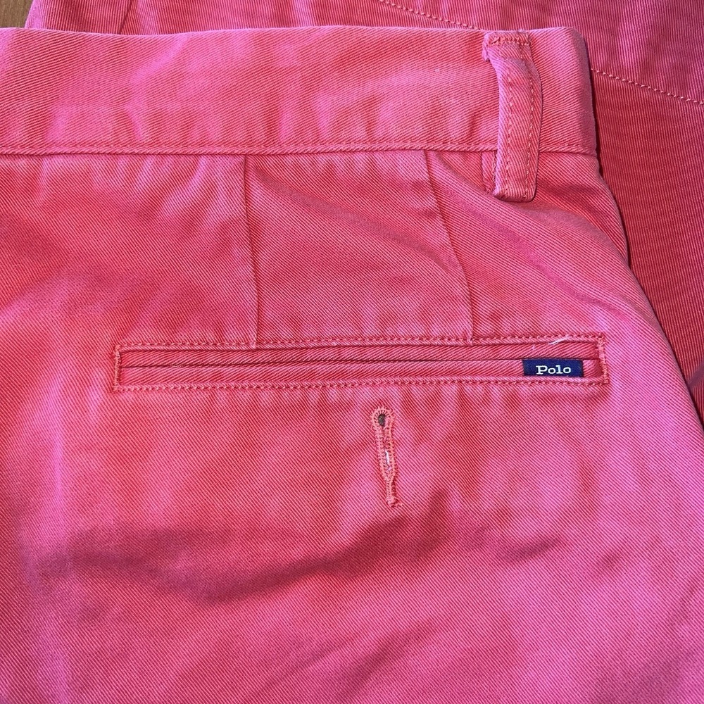 Polo Ralph Lauren Chino Shorts Salmon Men Size 32 9 inch Classic Fit - Picture 6 of 9